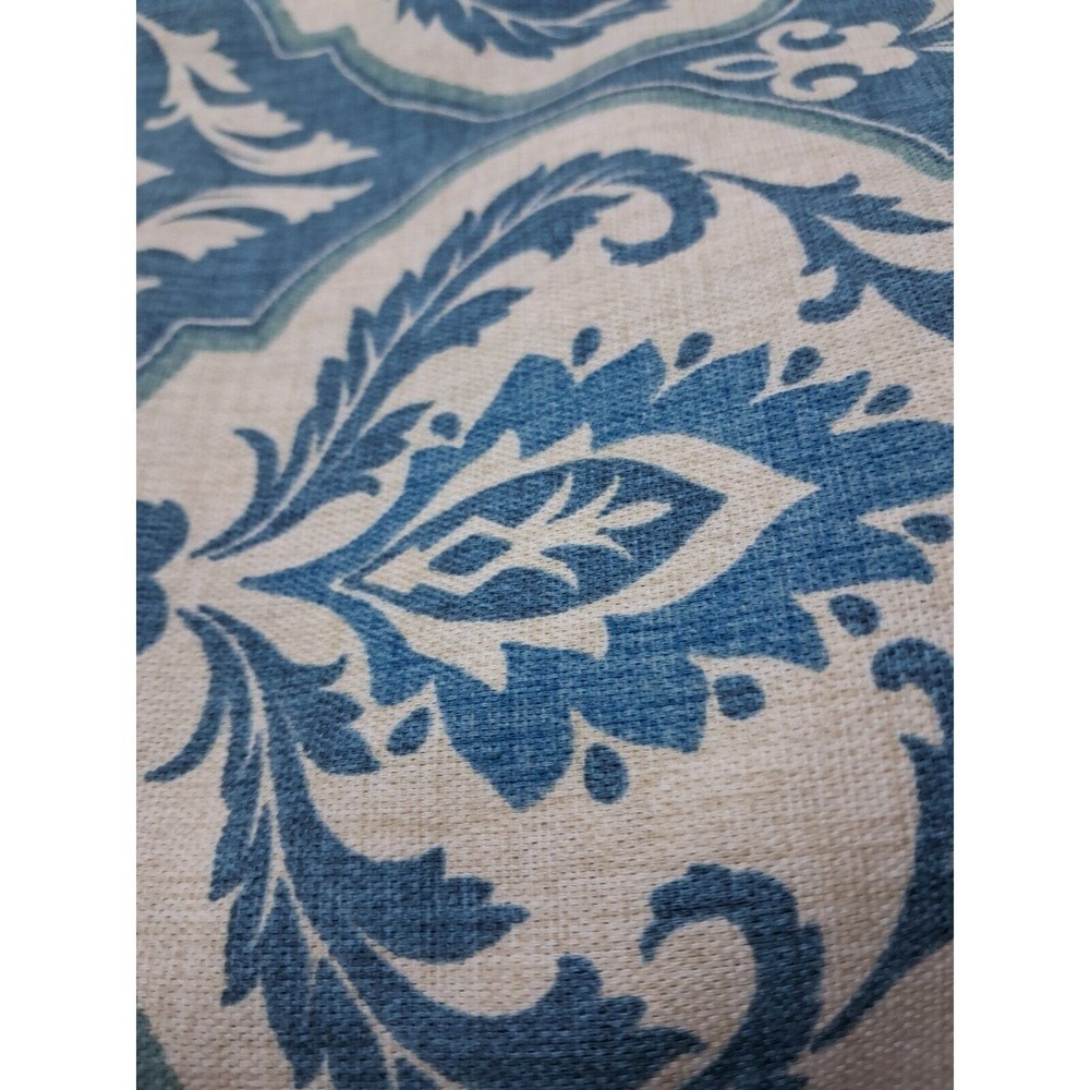 Raymond Waites‎ Mill Creek Fabrics Blue Floral Damask Decorator Fabric 1 7/8 Yd